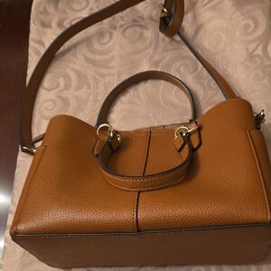 Nanette Lepore Cognac Leather Satchel with Gold Hardware